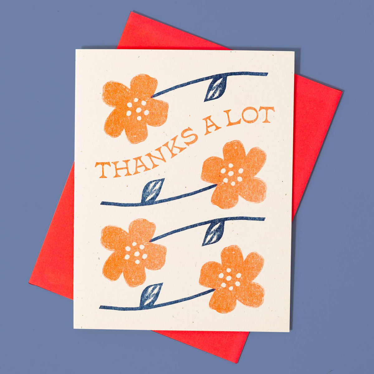 Thanks A Lot Flowers - Risograph Greeting Card