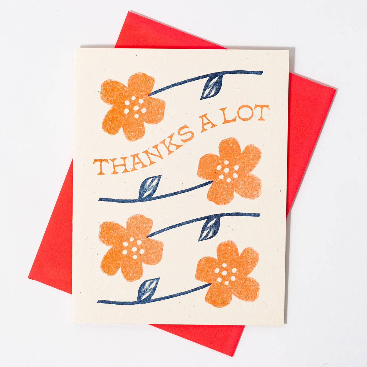 Thanks A Lot Flowers - Risograph Greeting Card