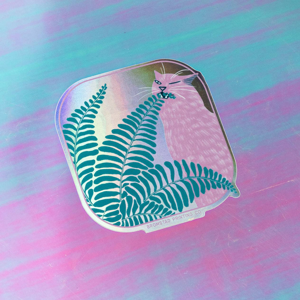 Fern Cat Holograph Sticker