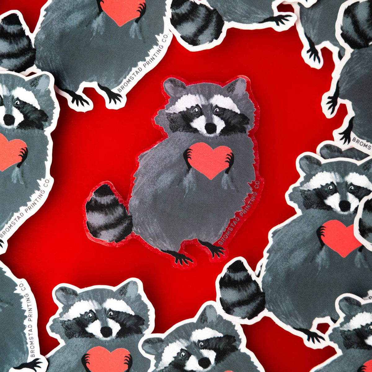 Raccoon Love Clear Sticker